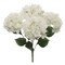 Soft White Hydrangea Bush with 5 Silk Flowers & Leaves by Floral Home®